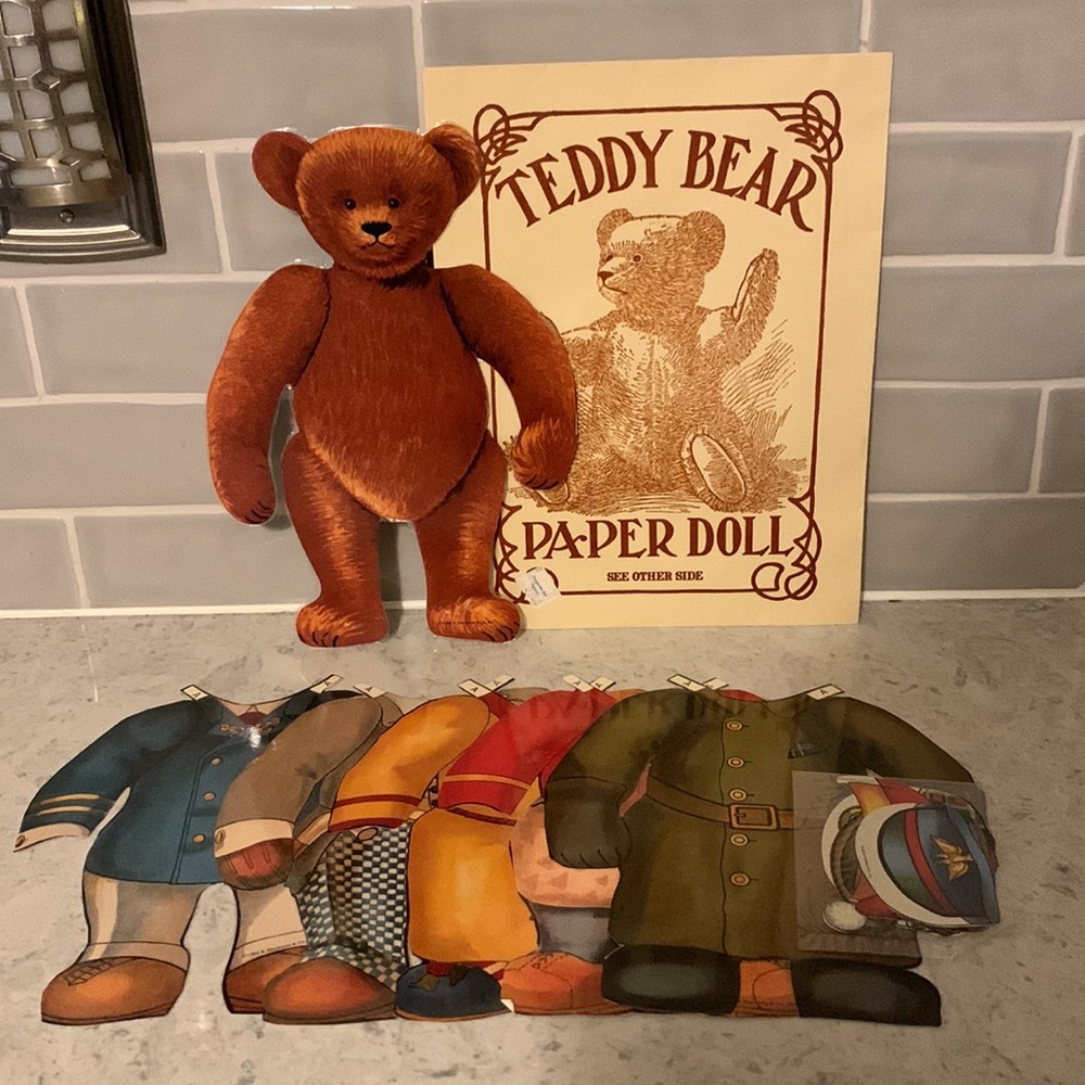 1984 Jumbo Teddy Bear Paper Doll & Costume Set Merrimack